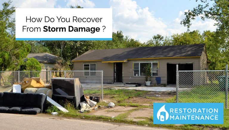 A house that has been damaged by the storm.