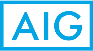 A blue and white logo of aig.