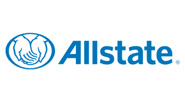 A blue and white logo of the allstate company.