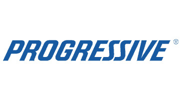 A blue and white logo for progressive.