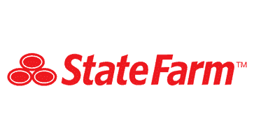A red state farm logo on top of a white background.