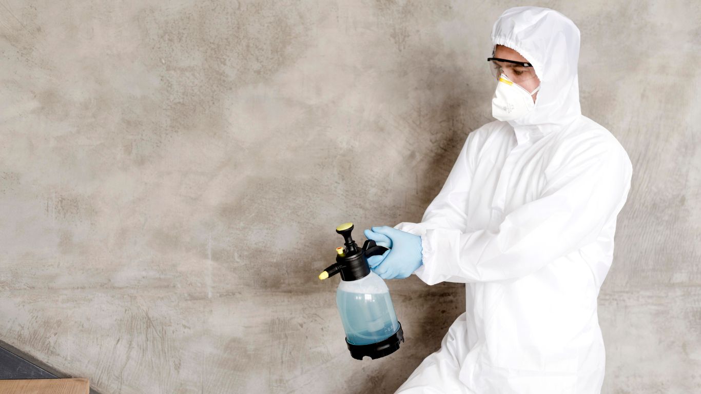 professional mold remediation service resolving mold problem on the wall